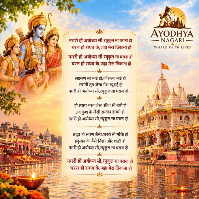 नगरी हो अयोध्या सी रघुकुल सा घराना हो भजन lyrics – Ayodhya devotional